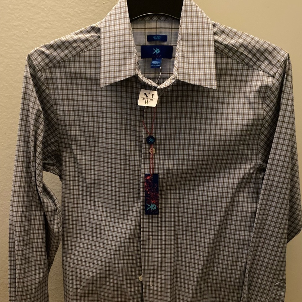 Grey  and blue plaid males tshirt